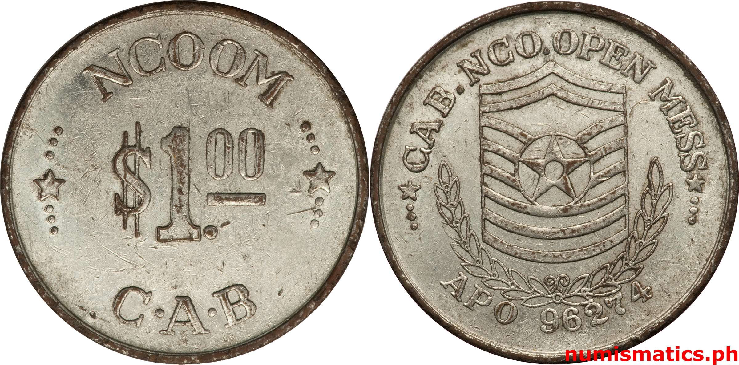 Late 1960’s 1 Dollar CAB NCOOM Token