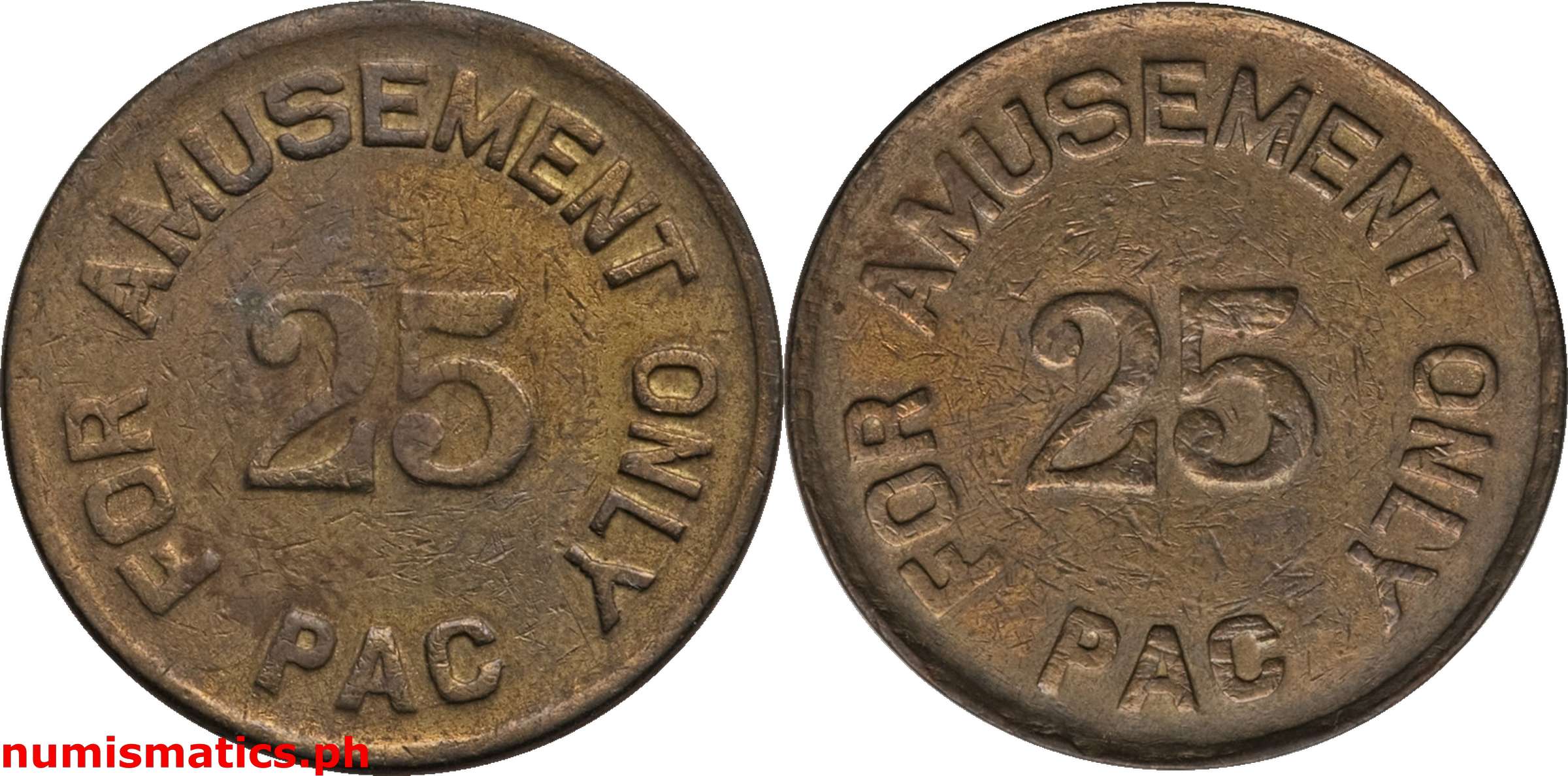 Early 1940’s 25 PAC For Amusement Only Token