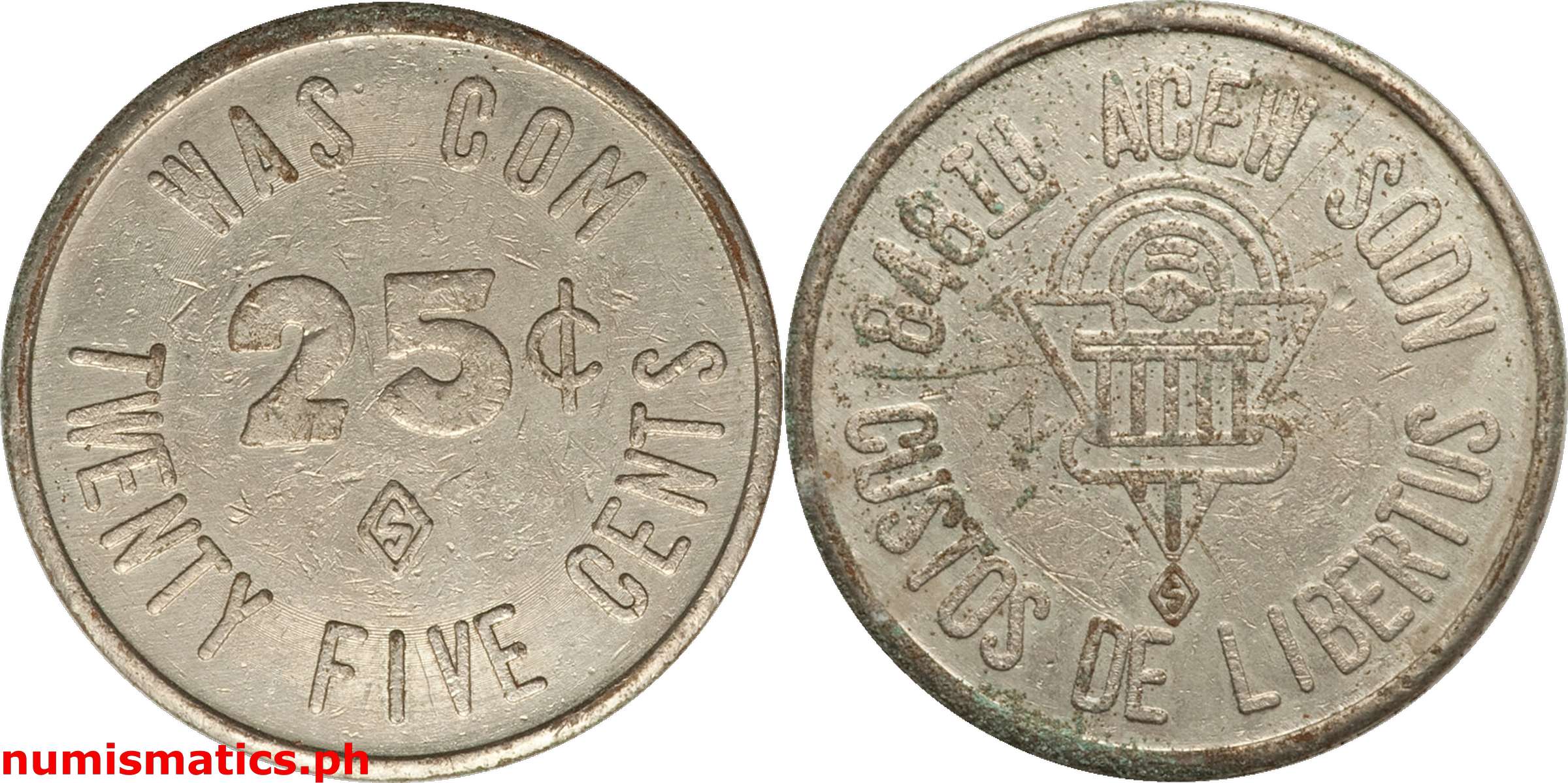 25 Centavos Late 1950's WAS COM Token Military Token