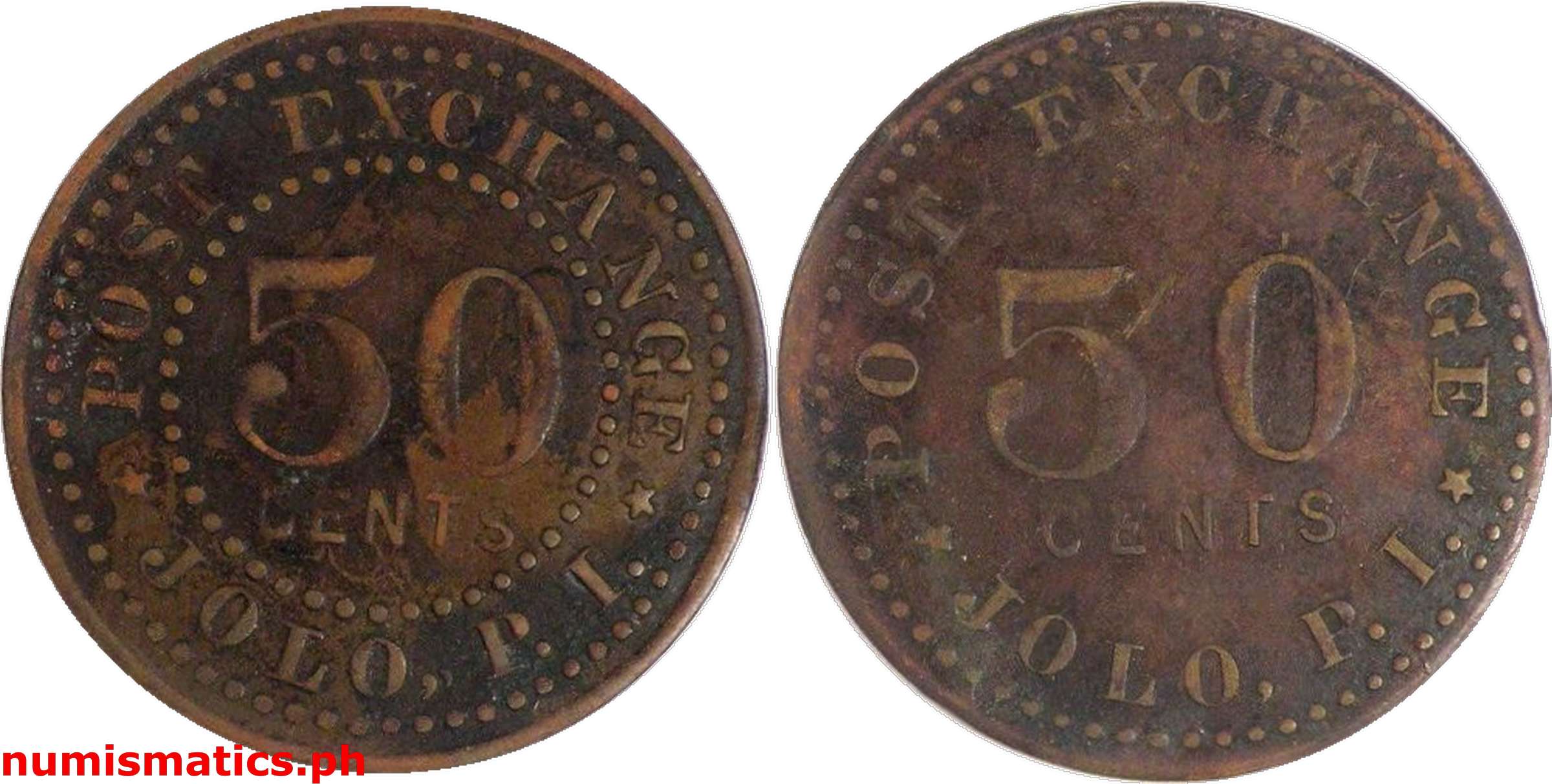 50 Cents Early 1900’s Jolo, P.I. Post Exchange Military Token