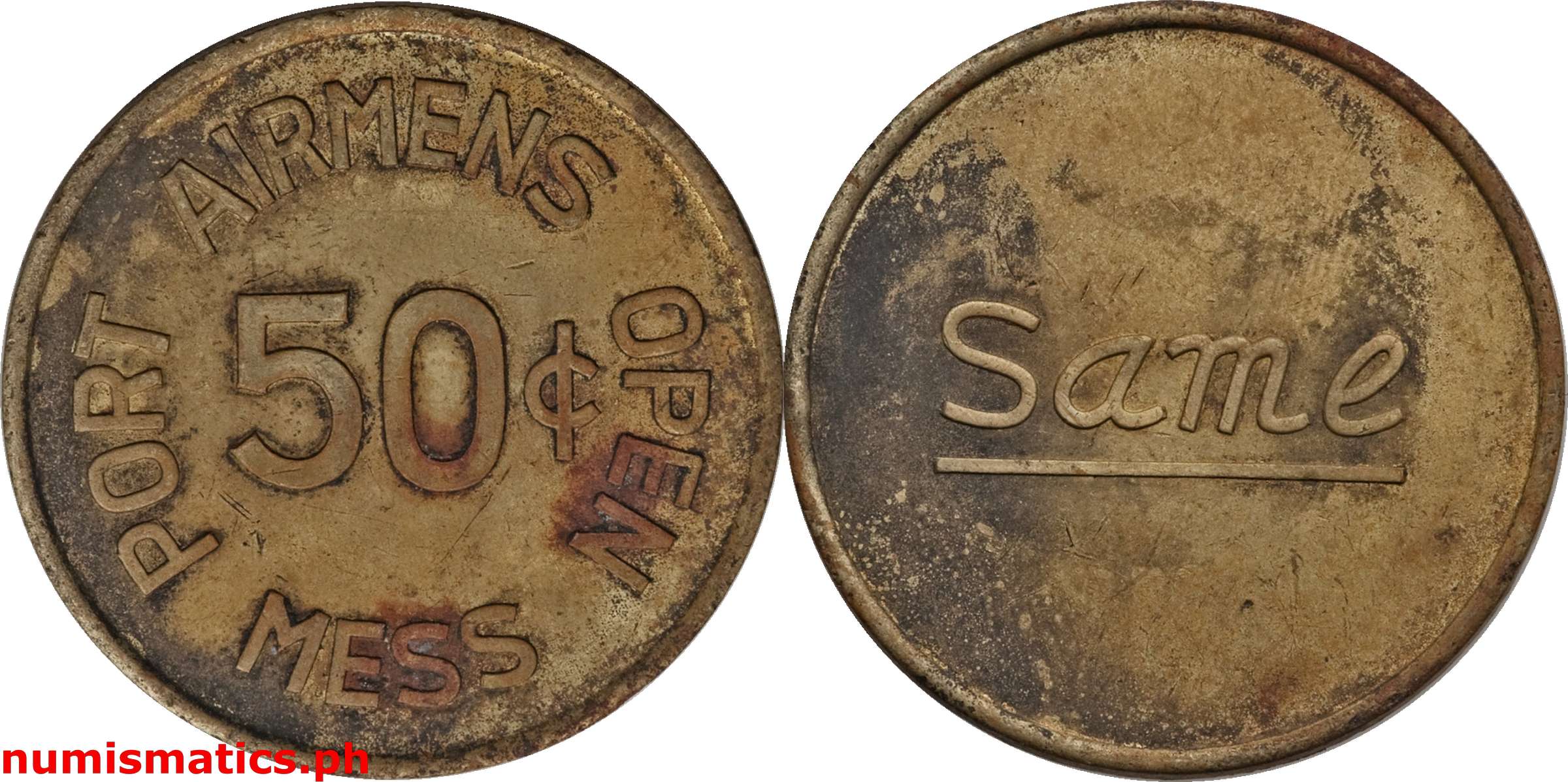 1960's 50 Centavos Port Airmens Open Mess Military Token