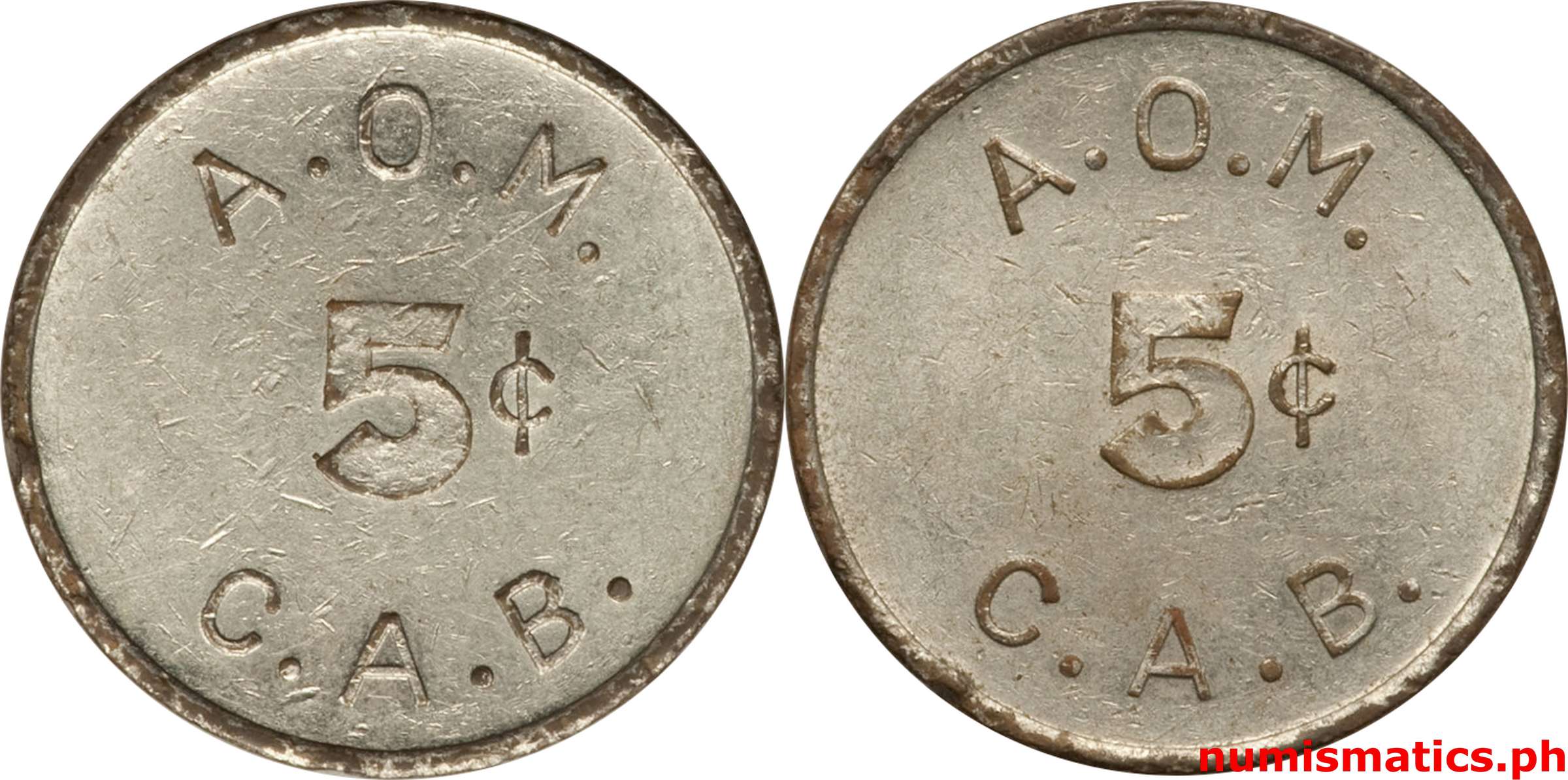 Mid 1950’s 5 Centavos CAB AOM Token